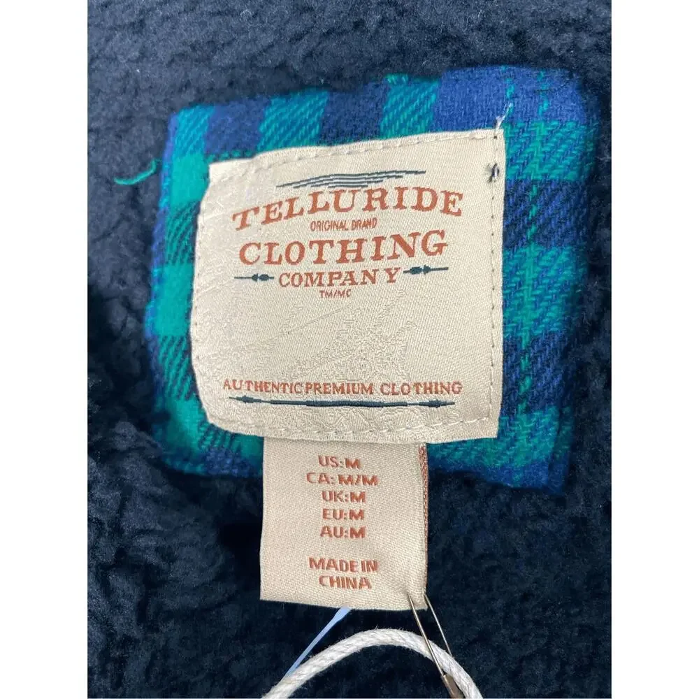 Telluride Clothing Company Green Blue Plaid Flannel Button-Front‎ Shacket M